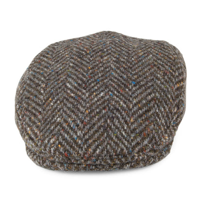 Failsworth Hats Longford Donegal Tweed Flat Cap - Peat