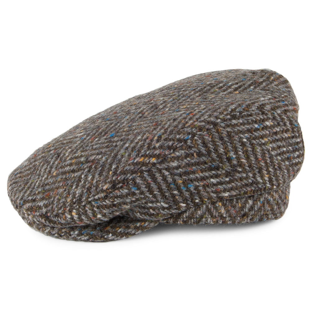 Failsworth Hats Longford Donegal Tweed Flat Cap - Peat