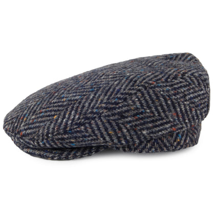 Failsworth Hats Longford Donegal Tweed Flat Cap - Grey Mix