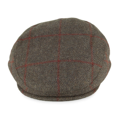 Failsworth Hats Cambridge Windowpane Wool Flat Cap - Olive