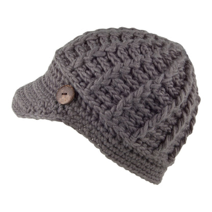 Scala Hats Knitted Peaked Beanie - Grey