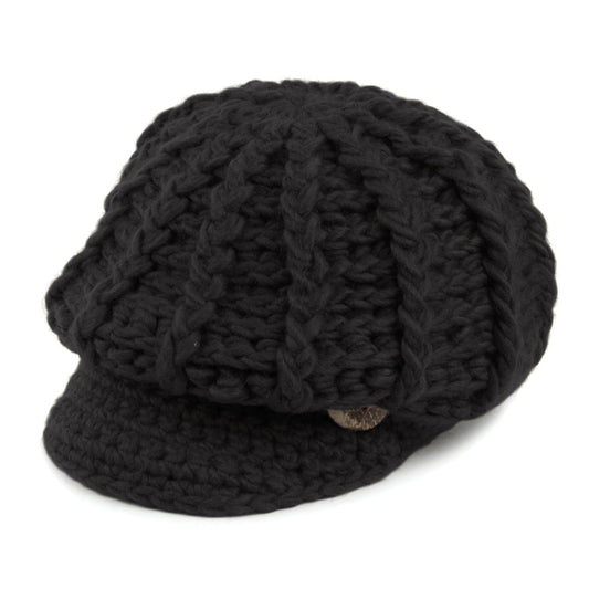 Scala Hats Letizia Crochet Peaked Beanie Hat - Black