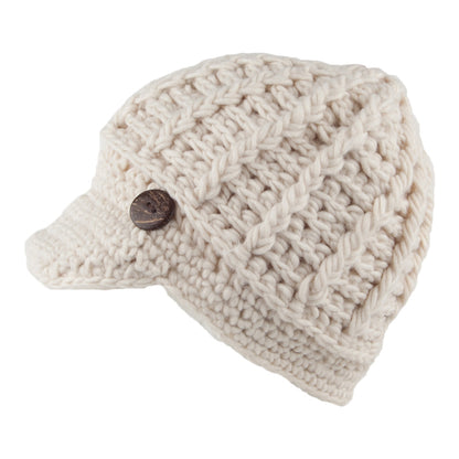 Scala Hats Letizia Crochet Peaked Beanie Hat - Ivory