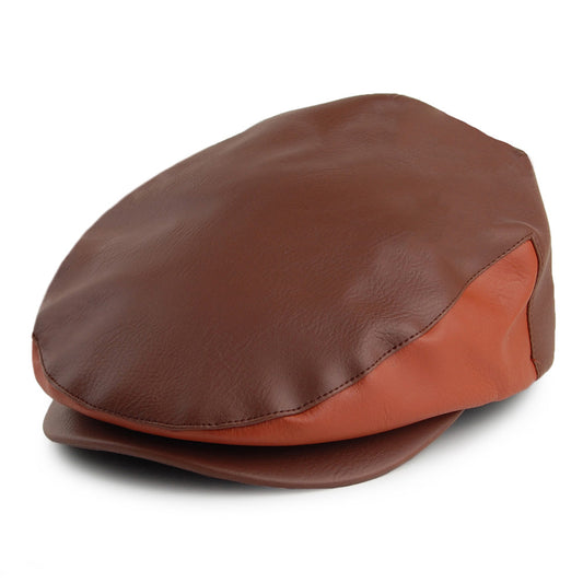 Brixton Hats Hooligan Faux Leather Flat Cap - Brown
