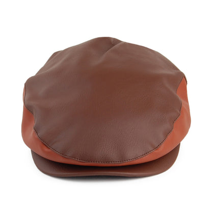 Brixton Hats Hooligan Faux Leather Flat Cap - Brown