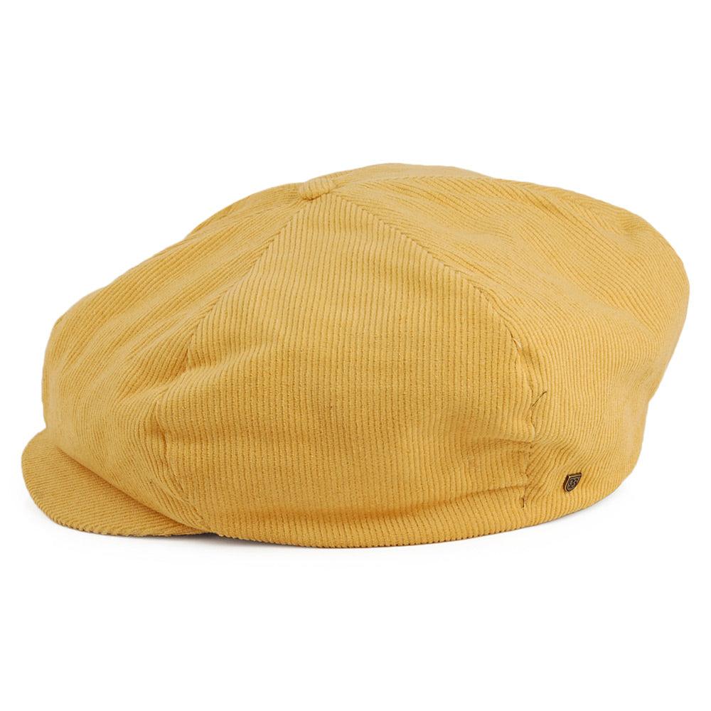 Brixton Hats Ollie Cord Newsboy Cap - Mustard