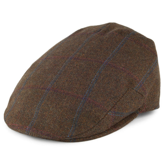Olney Hats Kinloch Tweed Saxony Flat Cap - Olive