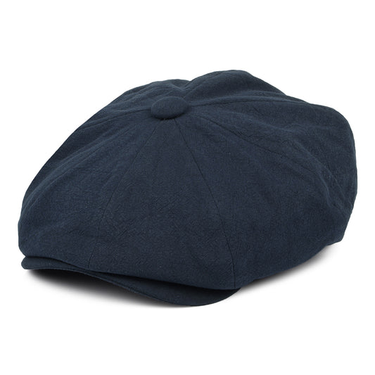 Christys Hats Alfie Heavy Linen Newsboy Cap - Navy Blue