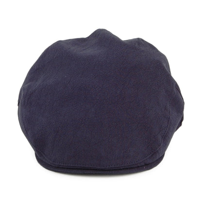 Christys Hats Skye Balmoral Heavy Linen-Cotton Flat Cap - Navy Blue