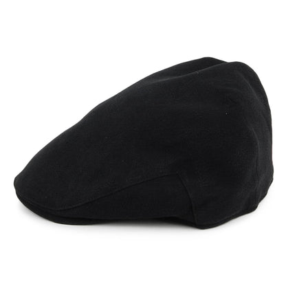 Christys Hats Skye Balmoral Heavy Linen-Cotton Flat Cap - Black