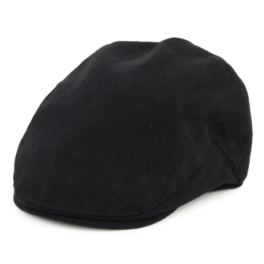 Christys Hats Skye Balmoral Heavy Linen-Cotton Flat Cap - Black