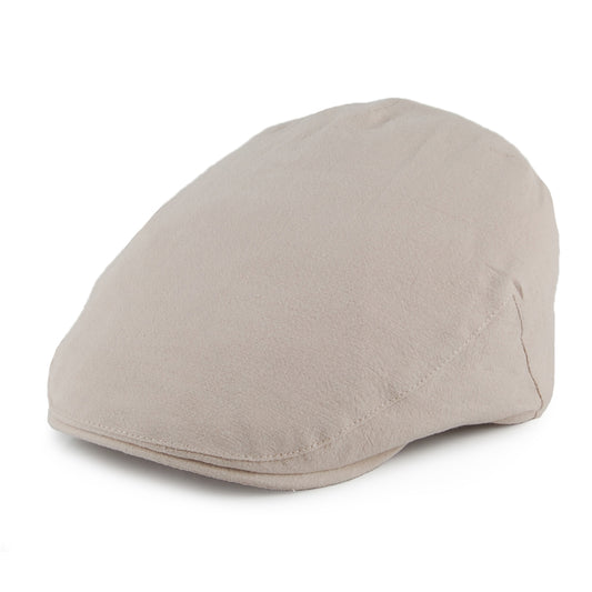 Christys Hats Skye Balmoral Heavy Linen-Cotton Flat Cap - Stone