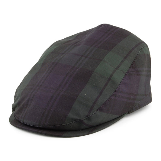 City Sport British Millerain Waxed Cotton Flat Cap - Navy-Green