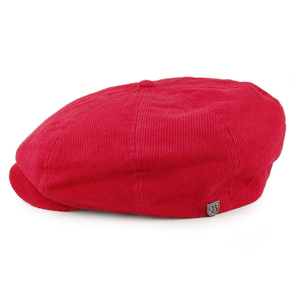 Brixton Hats Brood Cord Newsboy Cap - Cherry Red