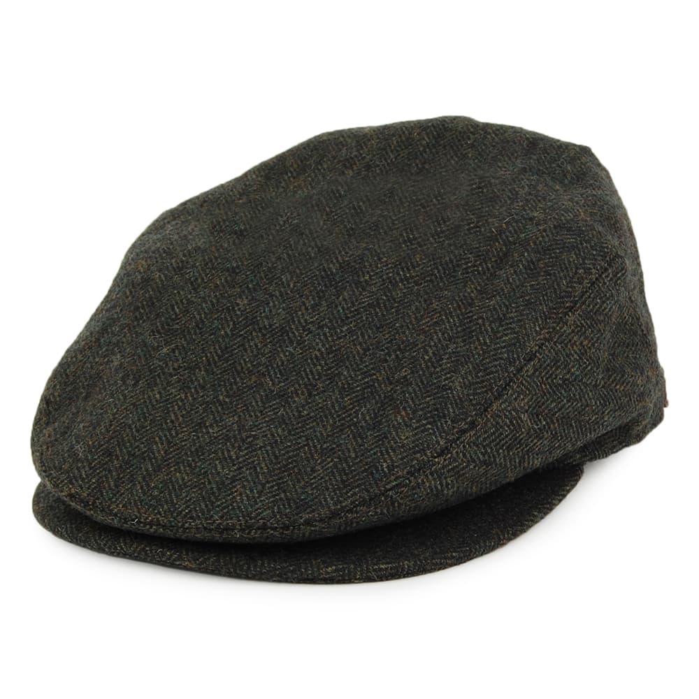 Barbour Hats Barlow Herringbone Wool Flat Cap - Olive