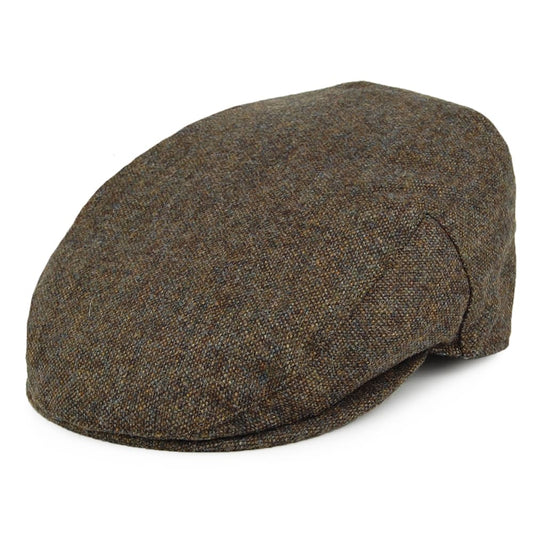 Barbour Hats Moons Tweed Wool Flat Cap - Olive-Multi