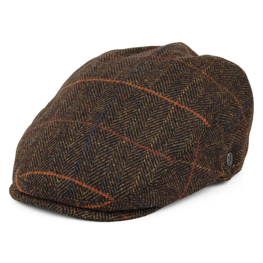 Jaxon & James Glasgow Windowpane Flat Cap - Olive