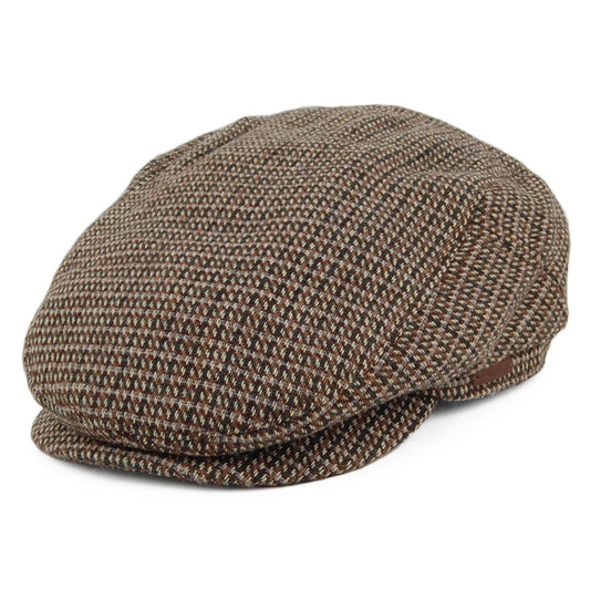 Barts Hats Oslo Houndstooth Flat Cap - Khaki