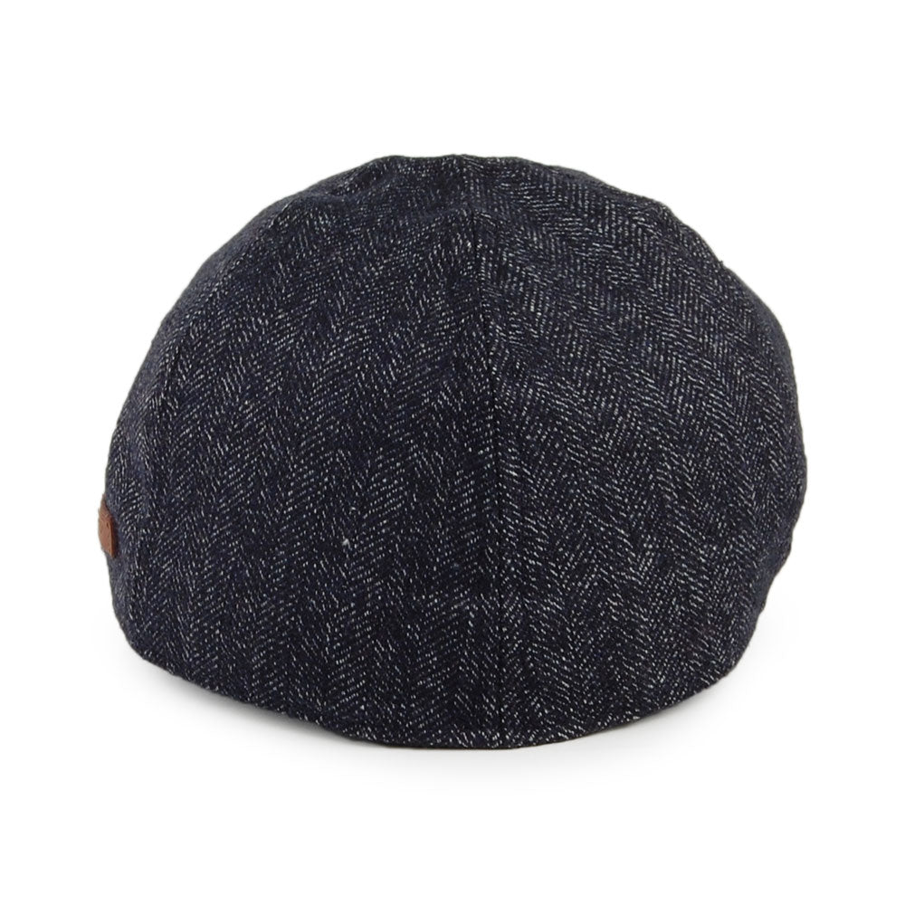 Barts Hats Mr. Mitchell Duckbill Flat Cap With Brown Tab - Navy Blue