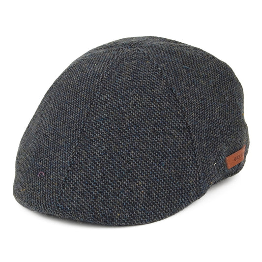 Barts Hats Mr. Mitchell Duckbill Flat Cap With Brown Tab - Navy Blue