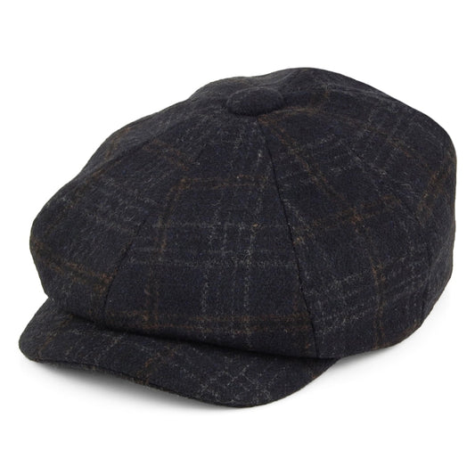 Joules Hats Deanscroft Windowpane Newsboy Cap - Navy Blue