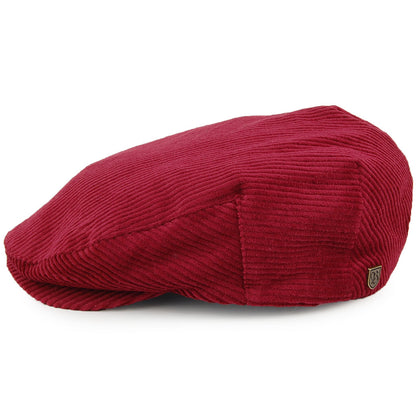 Brixton Hats Hooligan Corduroy Flat Cap - Cardinal Red