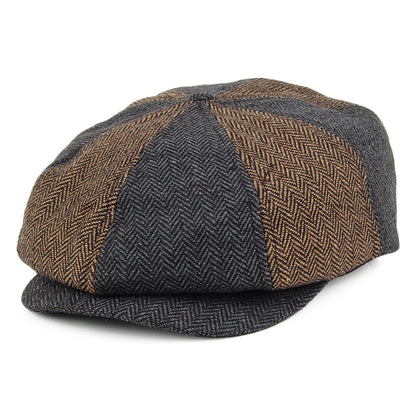 Brixton Hats Brood Multi-Panel Newsboy Cap - Brown-Grey