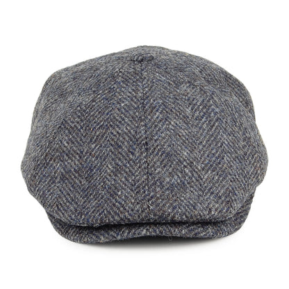 Failsworth Hats Harris Tweed Herringbone Hudson Newsboy Cap - Blue-Grey