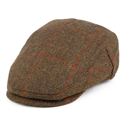 Failsworth Hats Windowpane Waterproof Flat Cap - Olive Mix