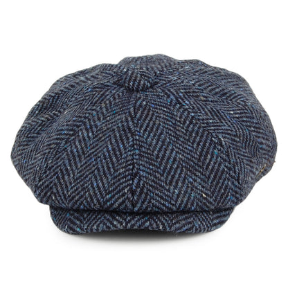 Failsworth Hats Malmo Donegal Tweed Herringbone Newsboy Cap - Blue-Multi