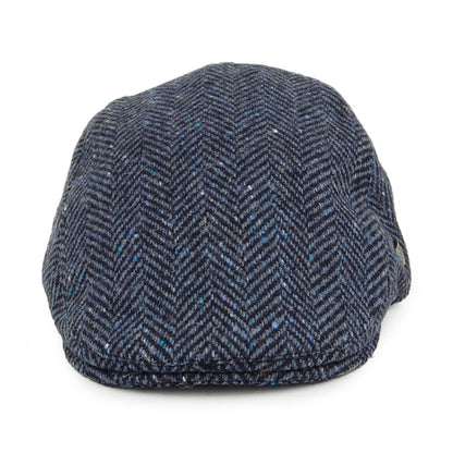 Failsworth Hats Stockholm Donegal Tweed Herringbone Flat Cap - Blue-Multi