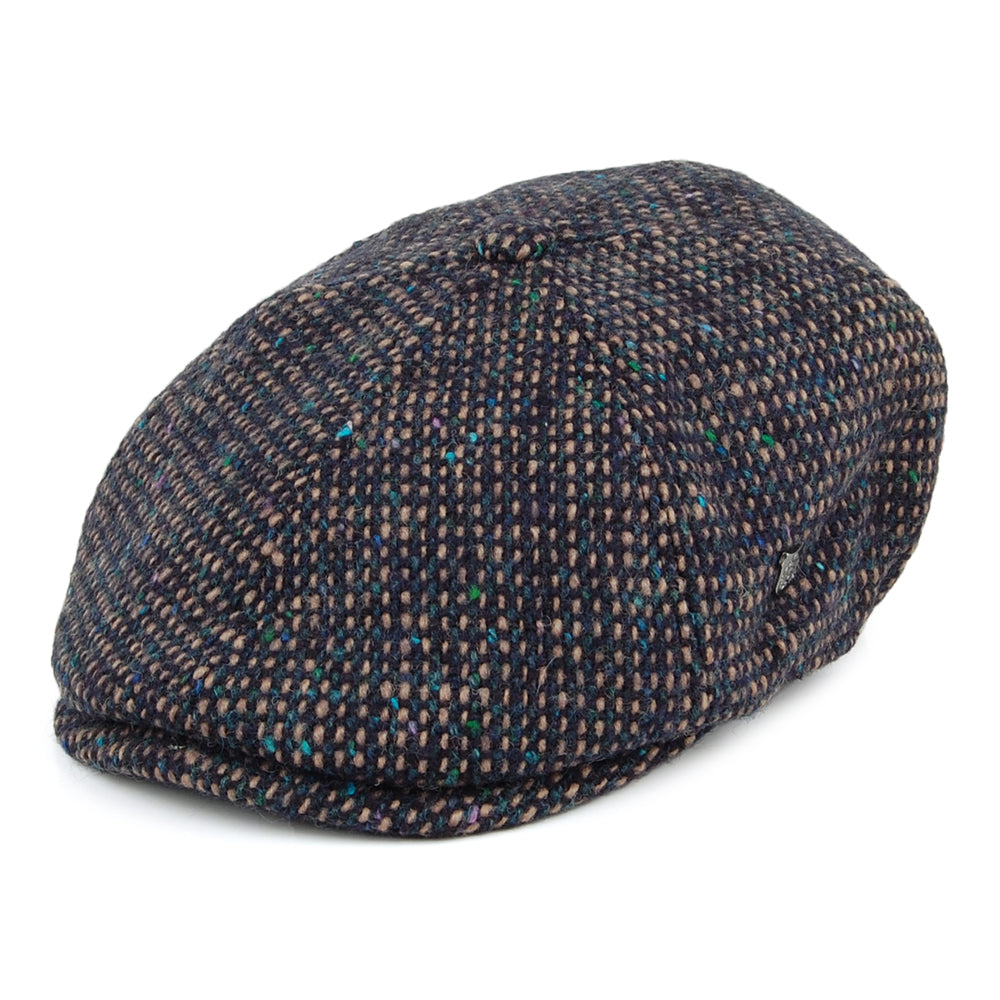 Failsworth Hats Hudson Donegal Tweed Newsboy Cap - Blue-Mix