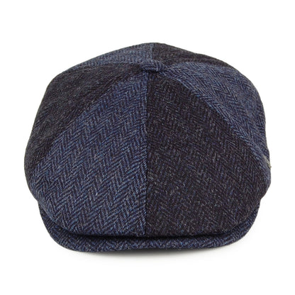 Failsworth Hats Hoxton 2-Tone Herringbone Wool Newsboy Cap - Navy-Blue