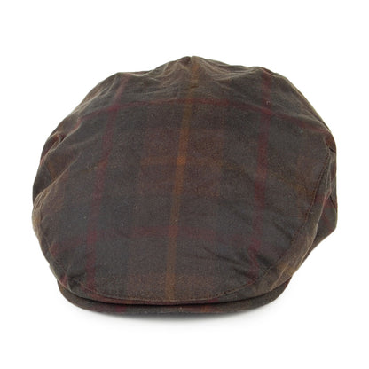 Failsworth Hats Waxed Cotton Windowpane Flat Cap - Brown Multi