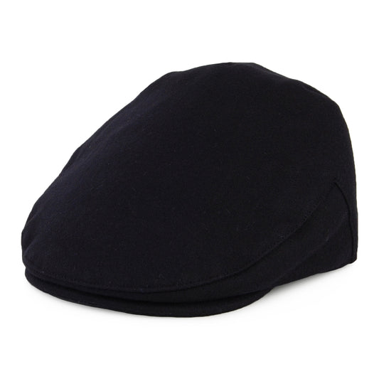 Christys Hats Balmoral Melton Wool Flat Cap - Navy Blue
