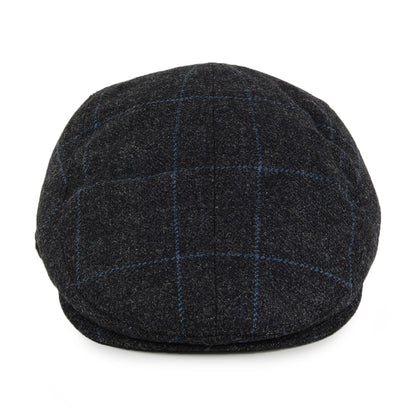 Christys Hats Ascot Windowpane Flat Cap - Grey-Blue