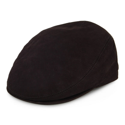 City Sport Suede Leather Flat Cap - Black