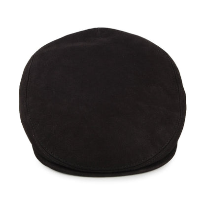 City Sport Suede Leather Flat Cap - Black
