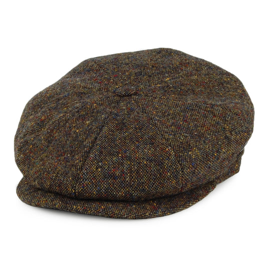 City Sport Donegal Tweed Newsboy Cap - Olive-Multi