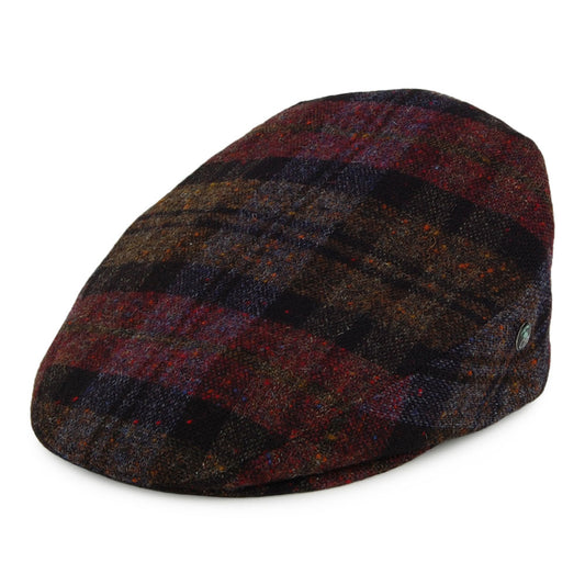 City Sport Donegal Tweed Flat Cap - Burgundy-Black