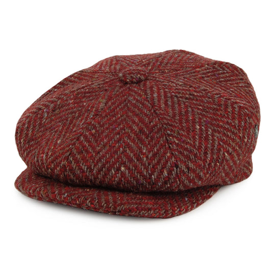 City Sport Chunky Herringbone Newsboy Cap - Burgundy