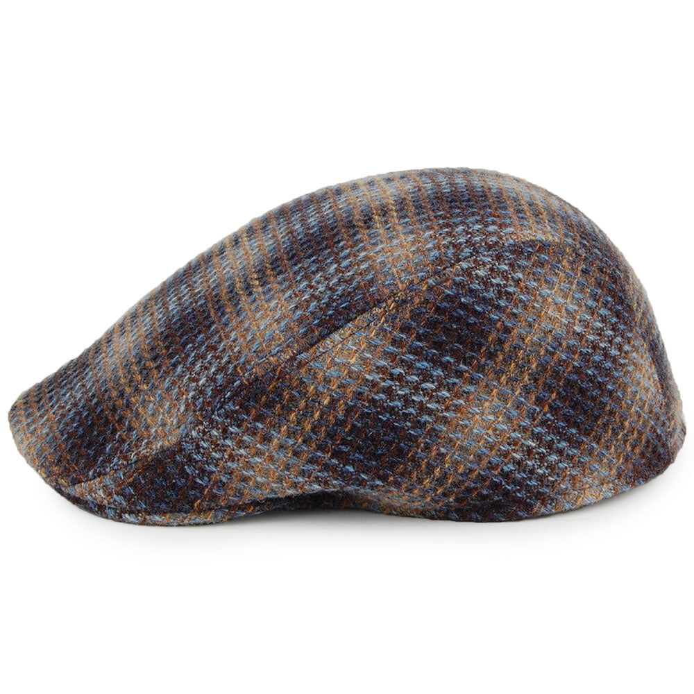 Crambes Hats Detroit Lambswool Textured Flat Cap - Blue-Multi