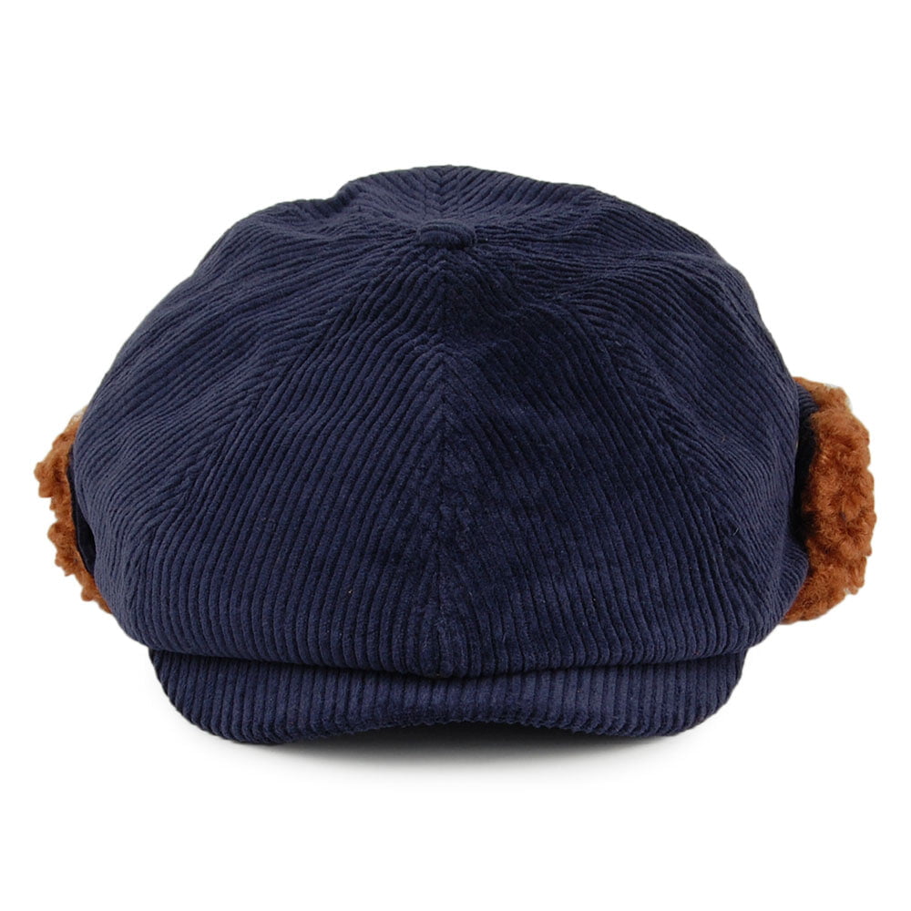 Brixton Hats Brood Corduroy Earflap Newsboy Cap - Navy Blue