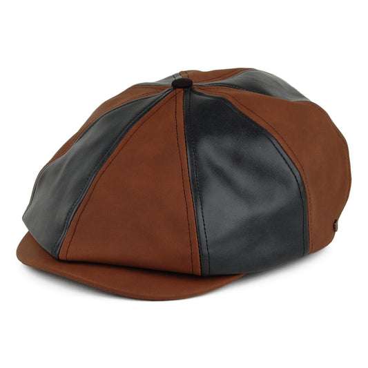 Brixton Hats Brood Multi-Panel Newsboy Cap - Brown-Black