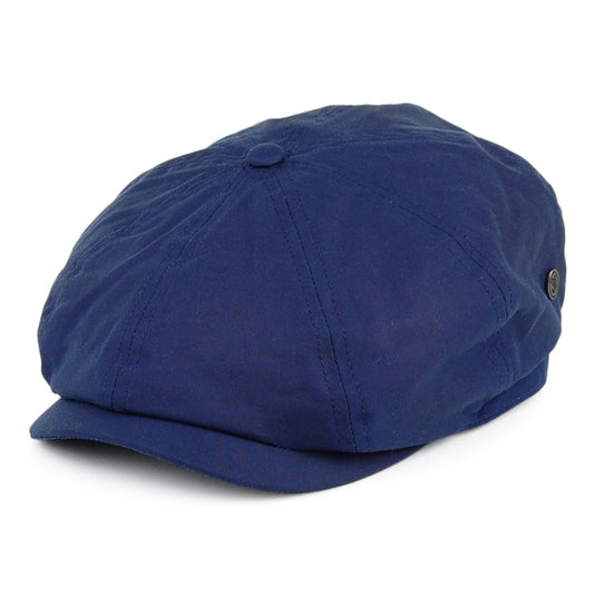 Jaxon & James British Millerain Waxed Cotton Newsboy Cap - Navy Blue