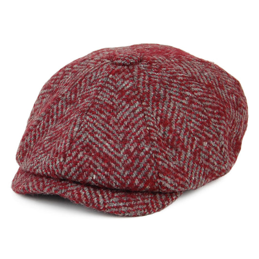 Denton Hats Chunky Wool Herringbone Newsboy Cap - Red-Multi