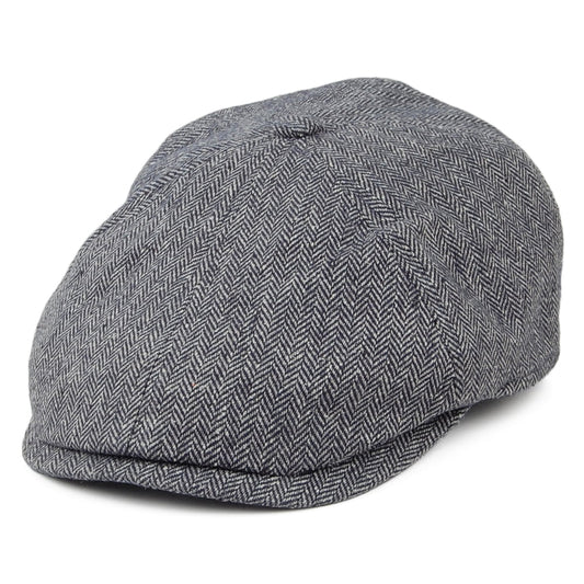 Failsworth Hats Hudson Silk Mix Herringbone Newsboy Cap - Grey