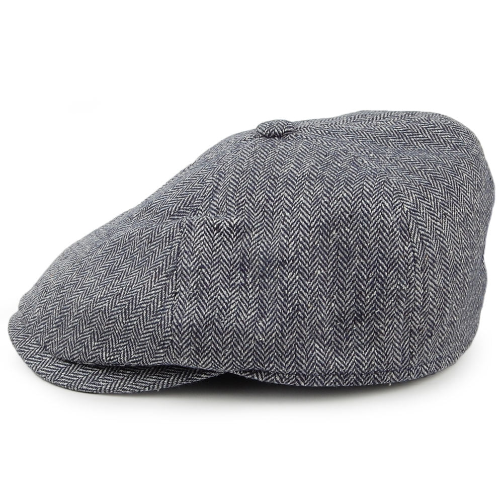 Failsworth Hats Hudson Silk Mix Herringbone Newsboy Cap - Grey