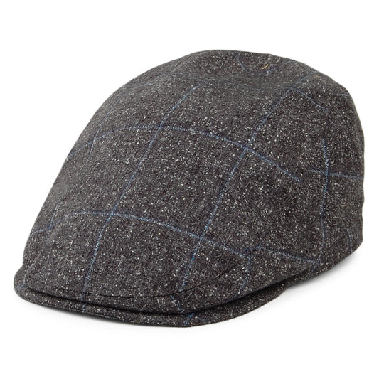 Failsworth Hats Mallalieus Silk-Cotton Mix Sports Flat Cap - Grey-Blue