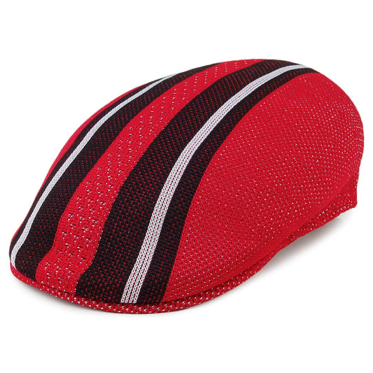 Kangol Vented Stripes 504 Flat Cap - Scarlet